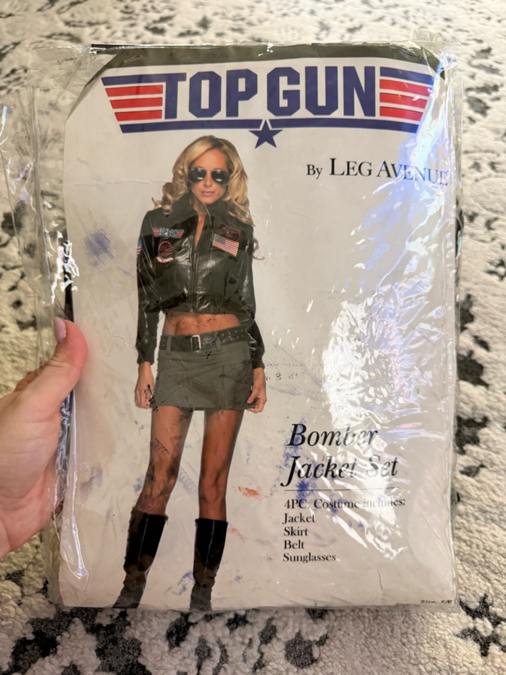 Leg Avenue Top Gun Bomber Jacket Set - Olive & Black